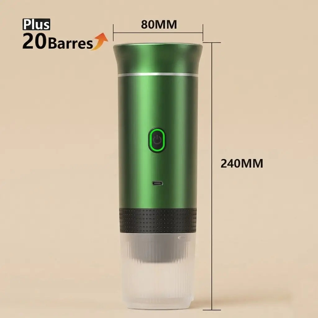 Machine à Café Expresso Portable - Rechargeable 3-en-1 — Puissance 20 Bars