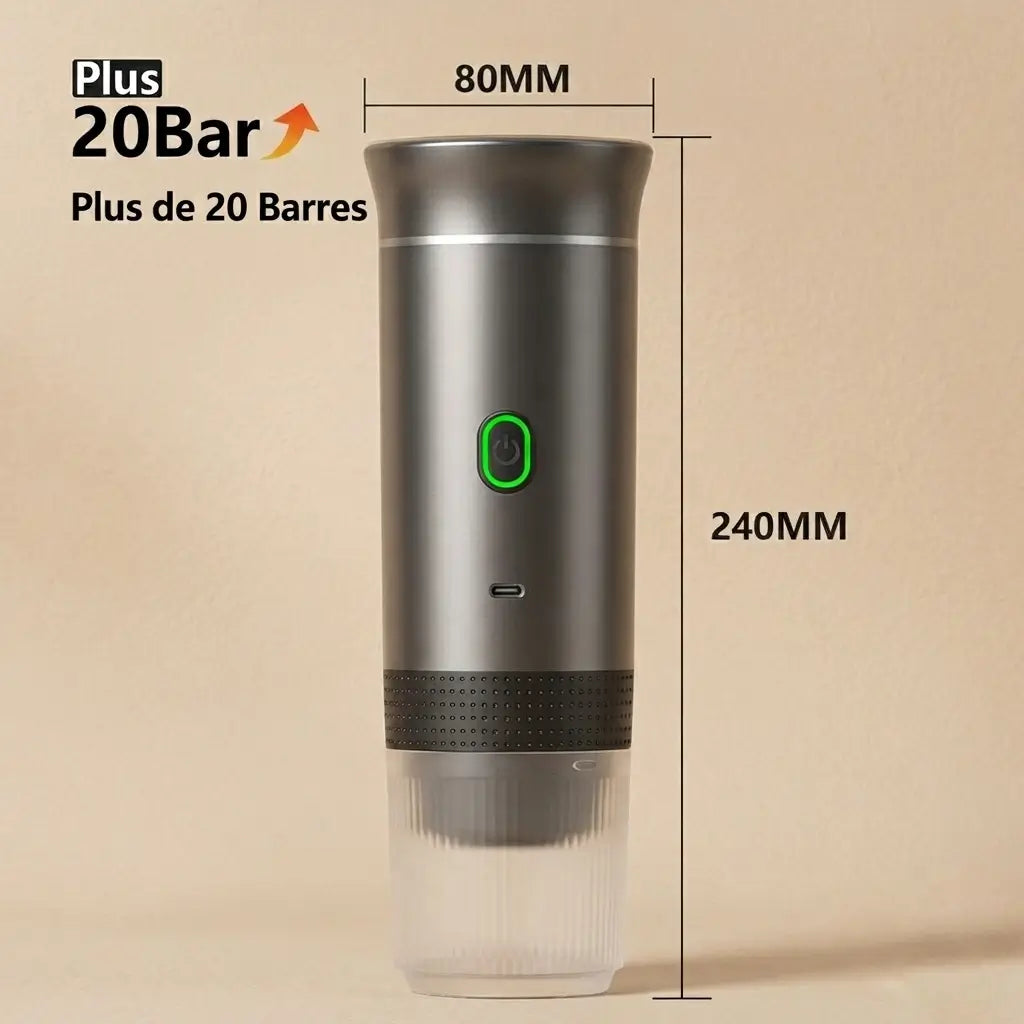 Machine à Café Expresso Portable - Rechargeable 3-en-1 — Puissance 20 Bars