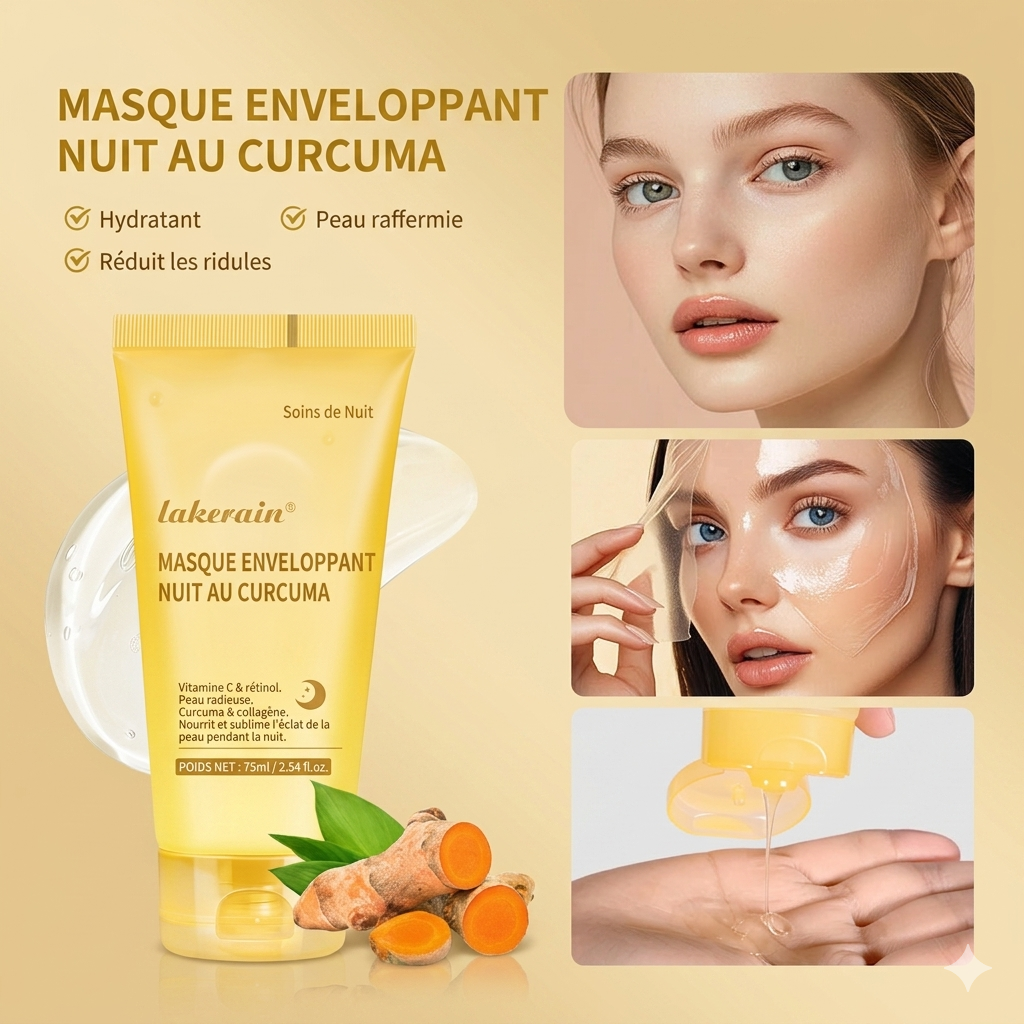 Masque de Nuit au Collagène lakerain - Peel-Off Raffermissant & Anti-Rides