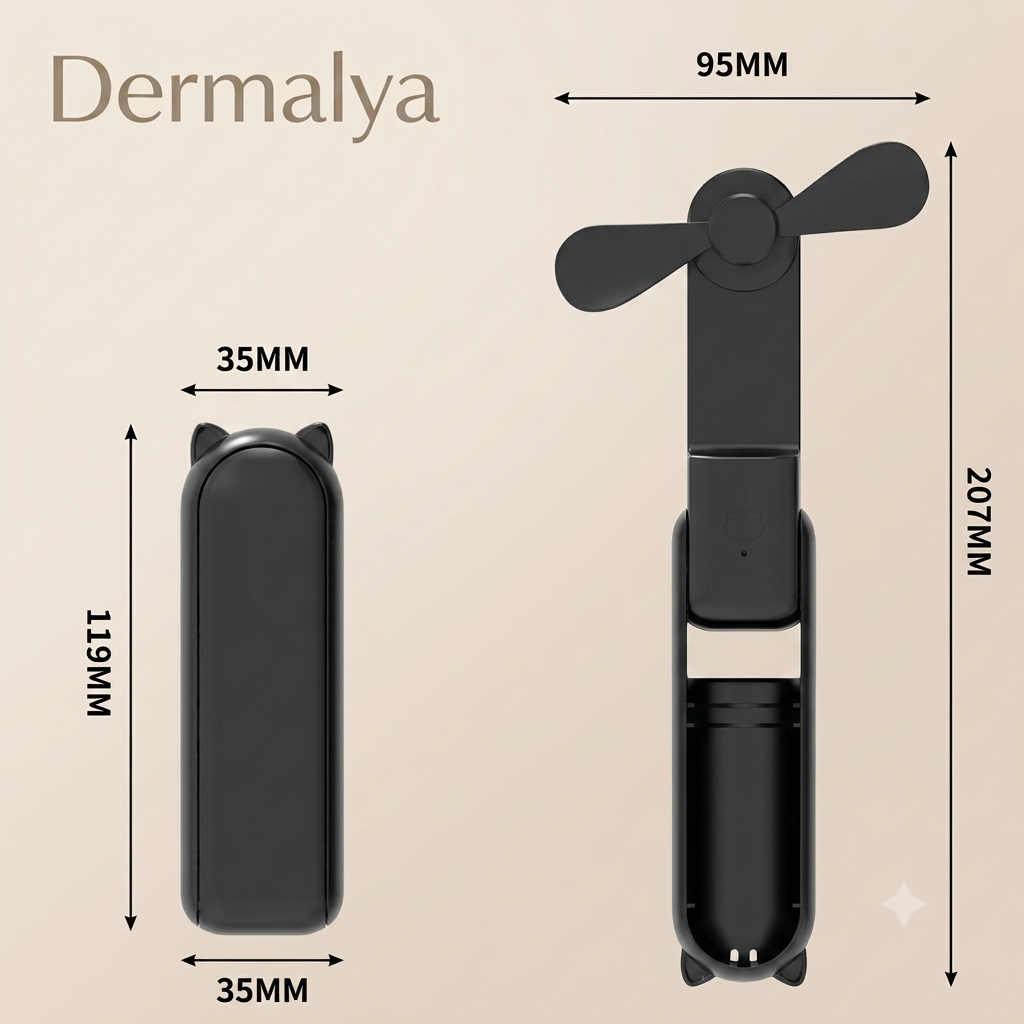 Mini Ventilateur Portable Puissant 3-en-1 - Dermalya