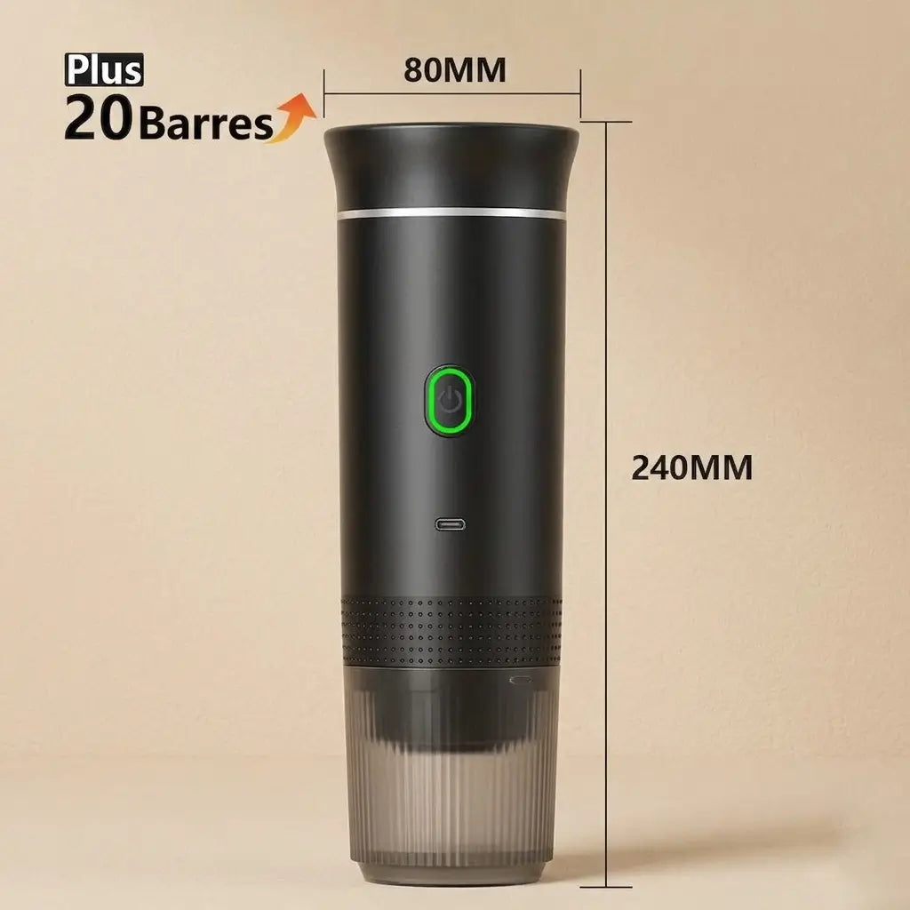 Machine à Café Expresso Portable - Rechargeable 3-en-1 — Puissance 20 Bars
